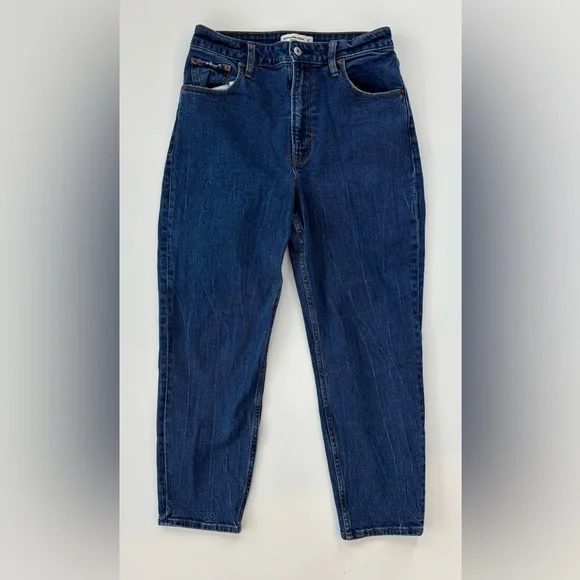Abercrombie & Fitch Women's Medium Rinse High Rise Mom Jeans Curve Love Size 27/ - Picture 2 of 10
